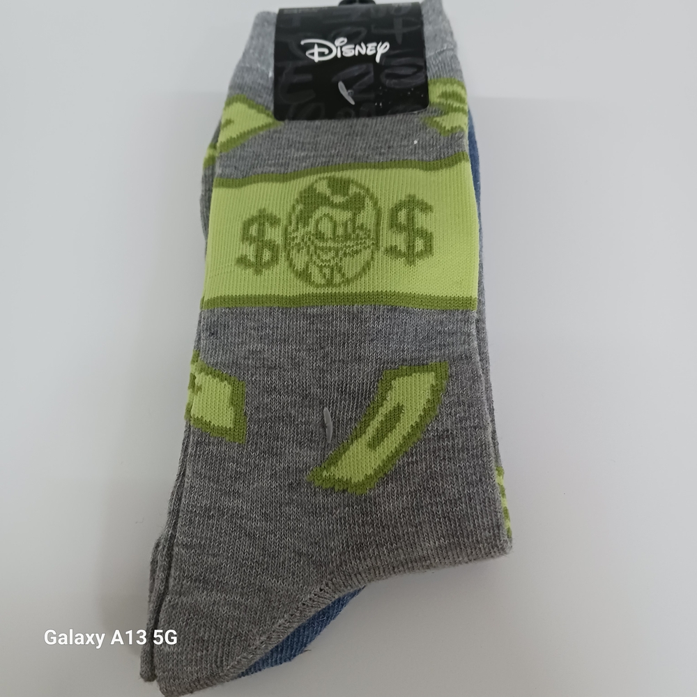 Disney Men's Gray and Green Socks